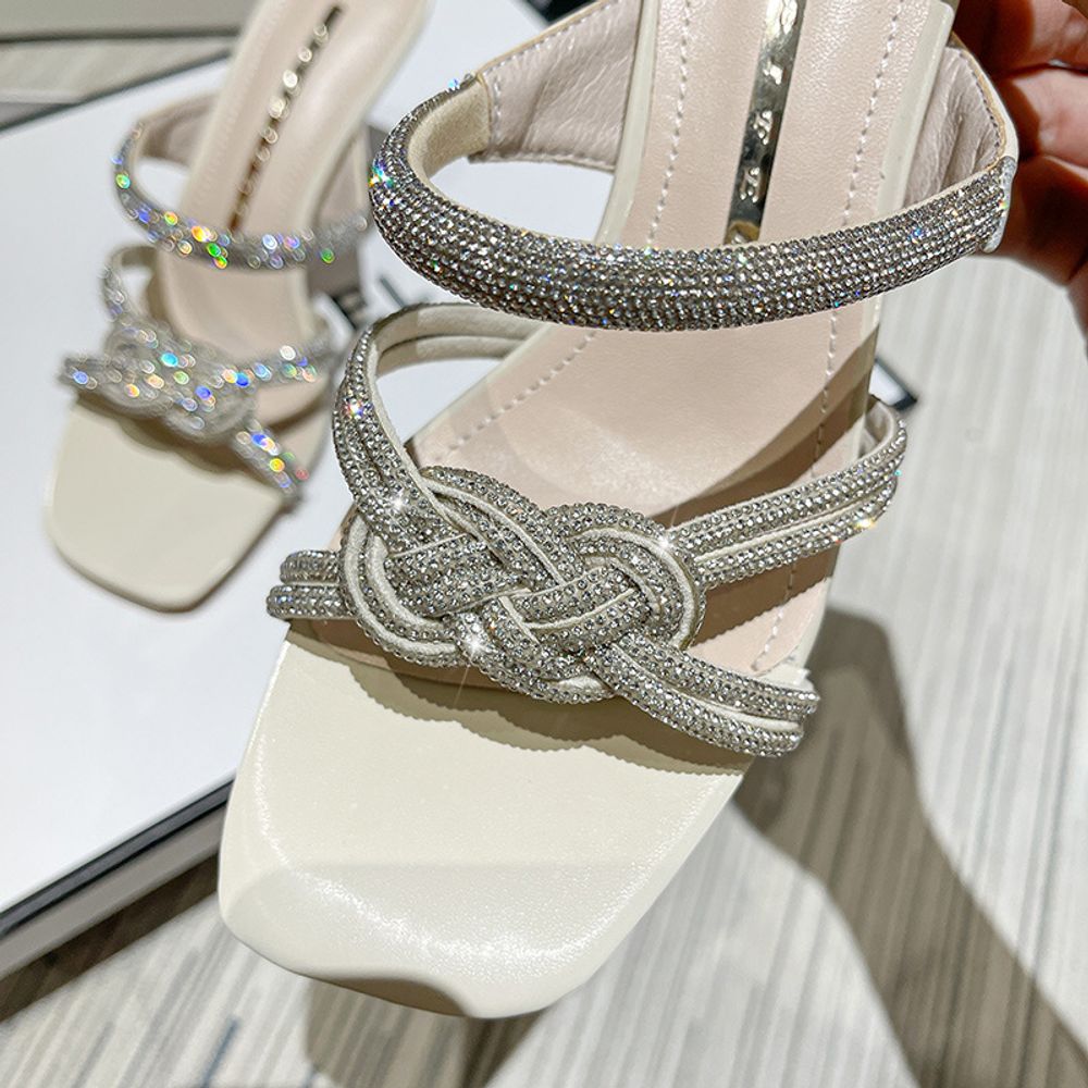 Rhinestone Strap High Heels