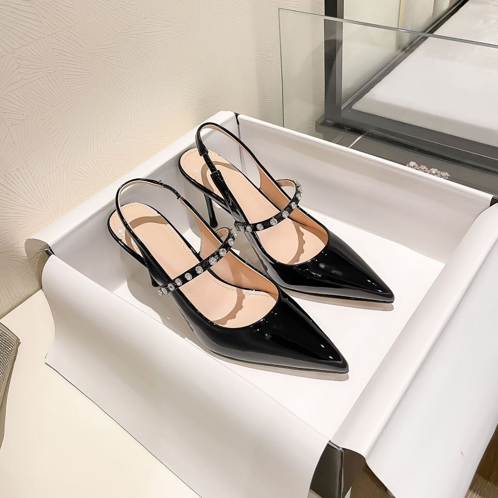 pointed toe rhinestone heels
