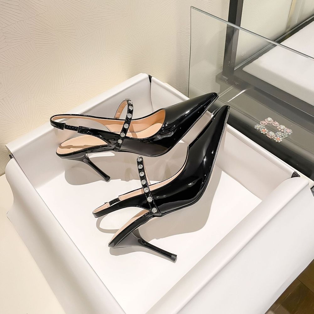 Pointed Toe Rhinestone Heels
