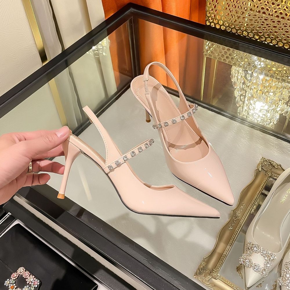 pointed toe rhinestone heels