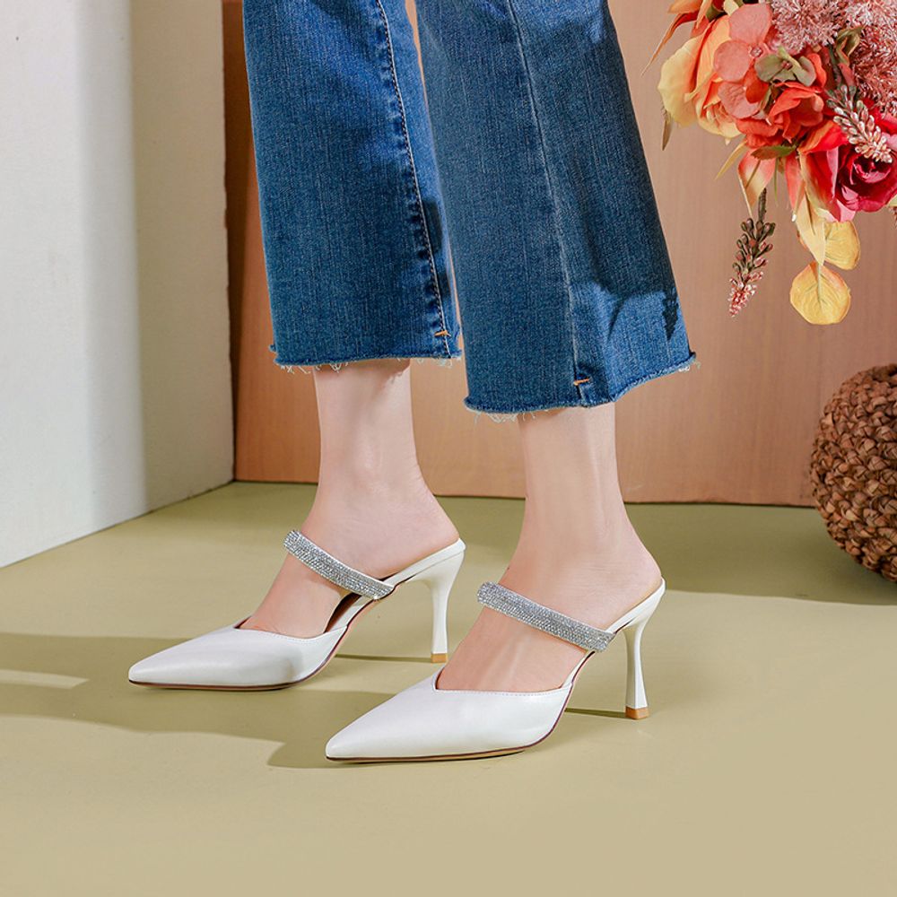 moda in pelle white sandals