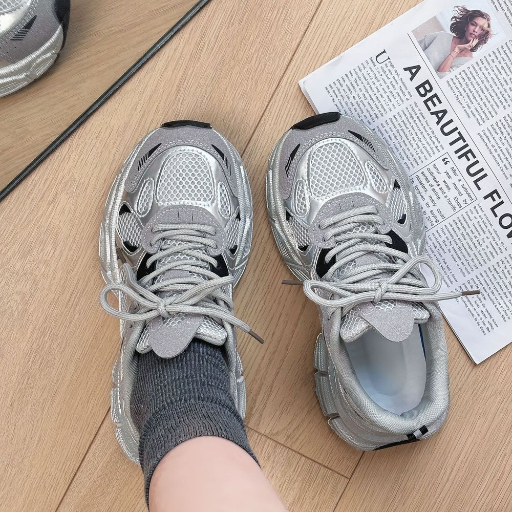 Thick Soled Mesh Sneakers