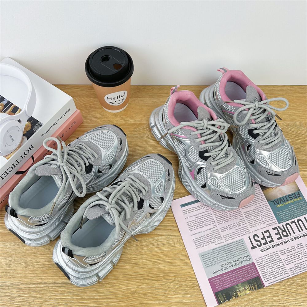 Thick Soled Mesh Sneakers