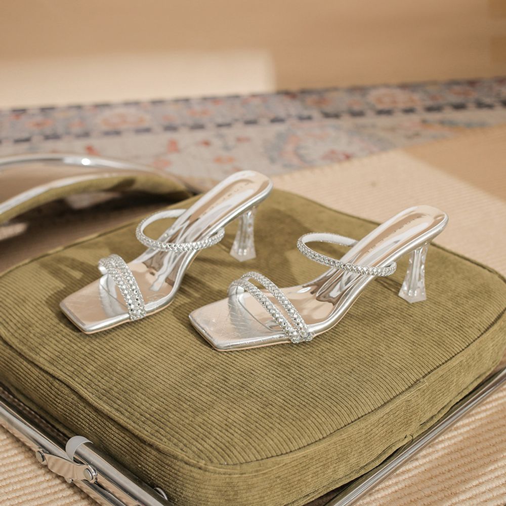 Premium Rhinestone Strap Heels