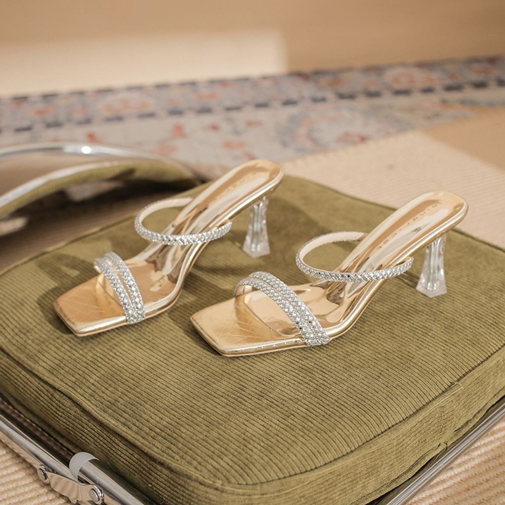 Premium Rhinestone Strap Heels