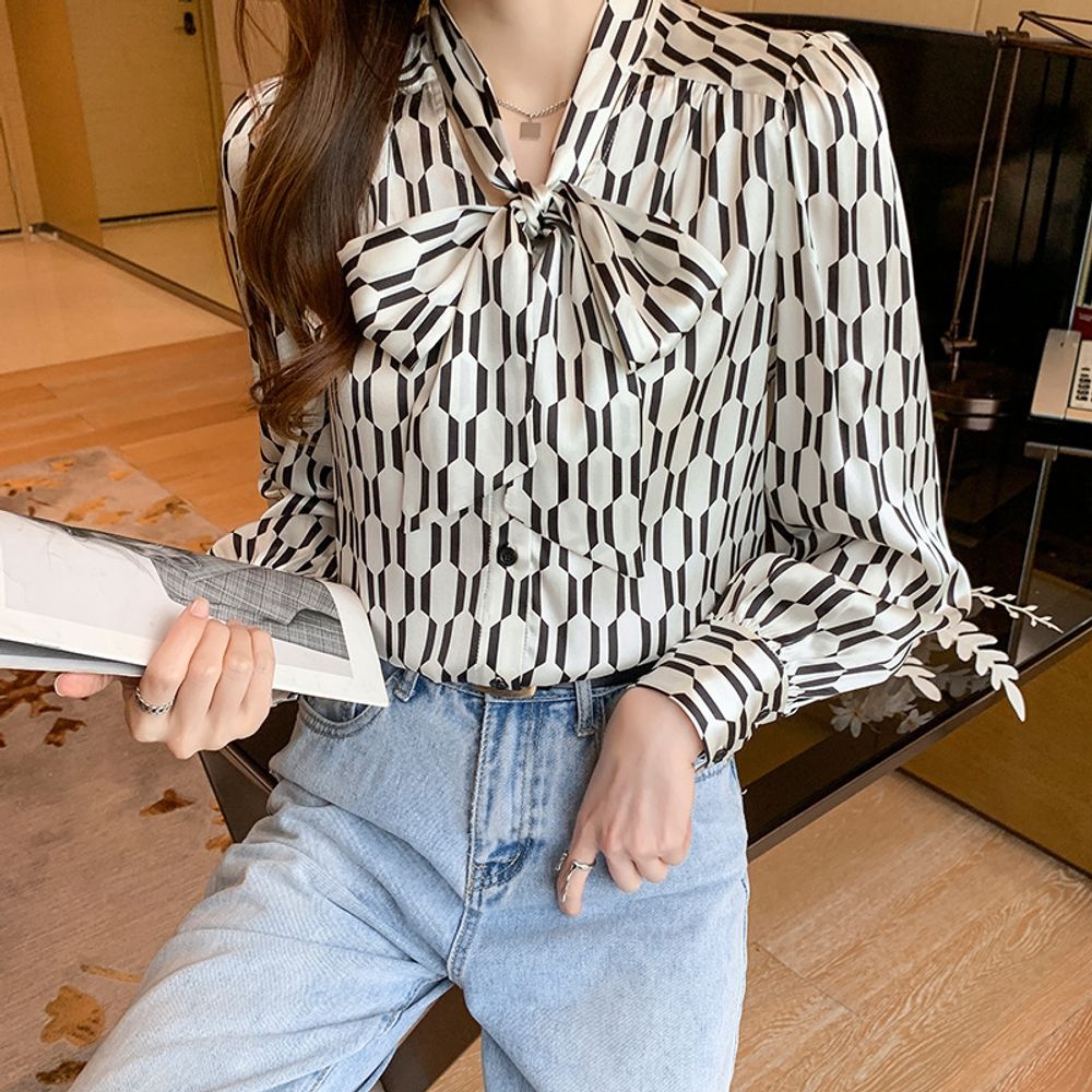 Printed Long Sleeved Top