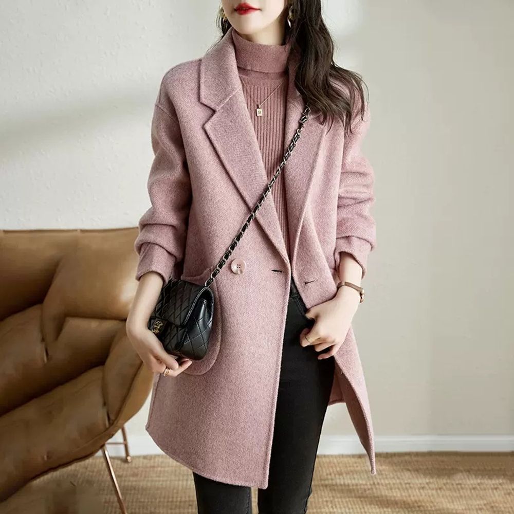 Woolen Medium Length Overcoat