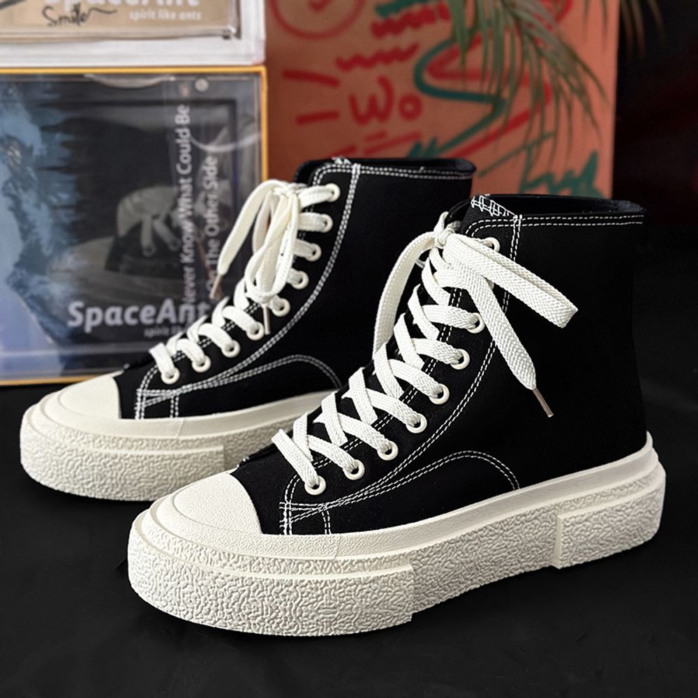 High Heeled Canvas Sneakers