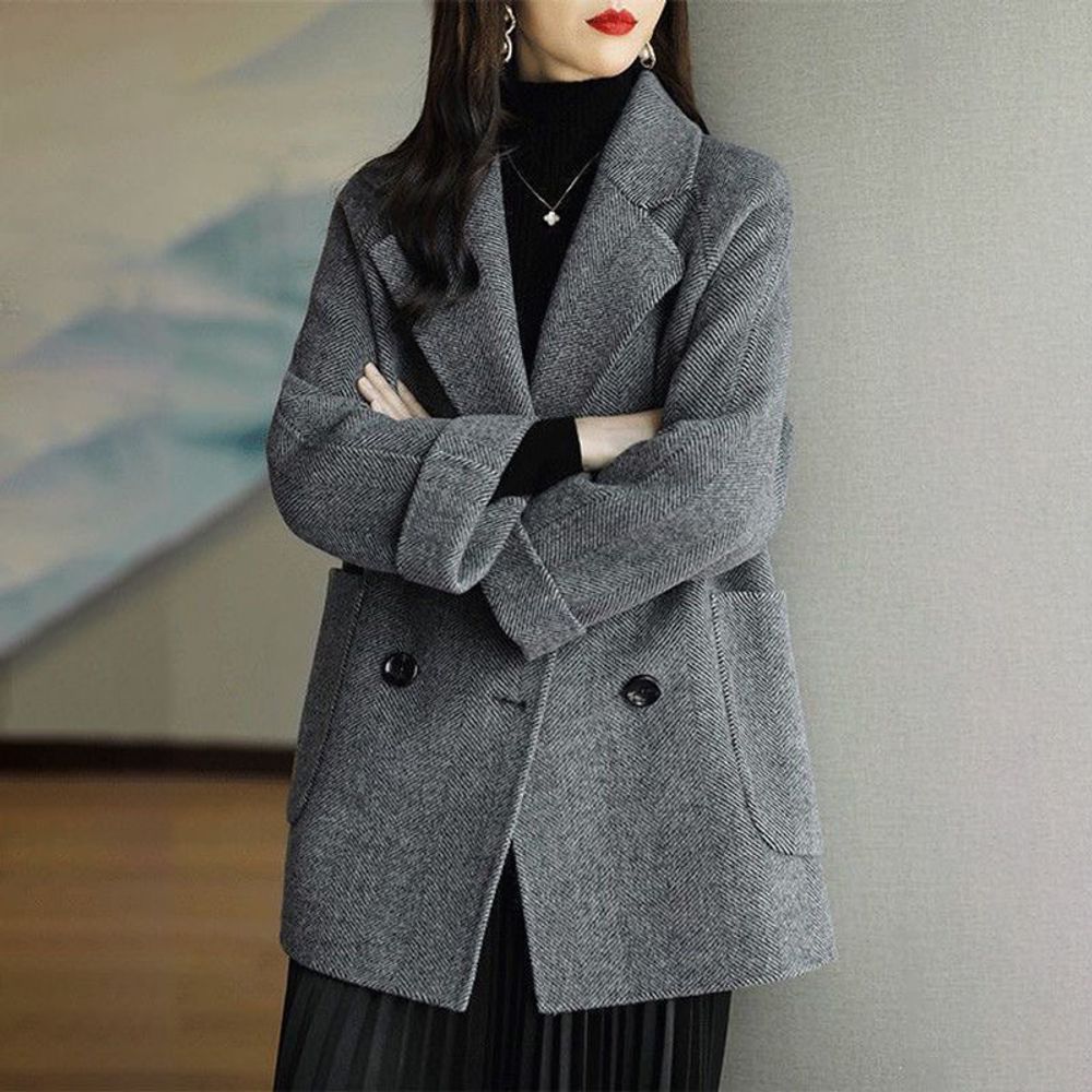 Woolen Medium Length Overcoat