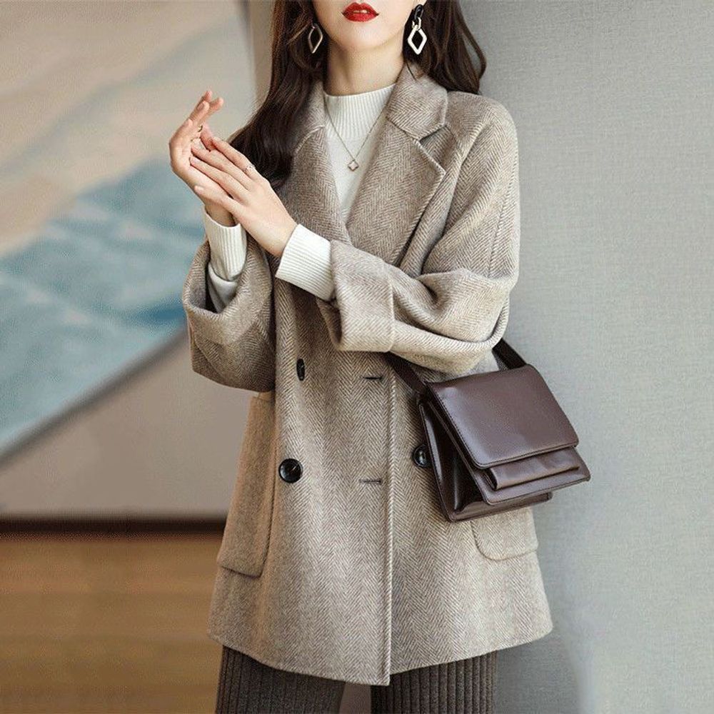 Woolen Medium Length Overcoat