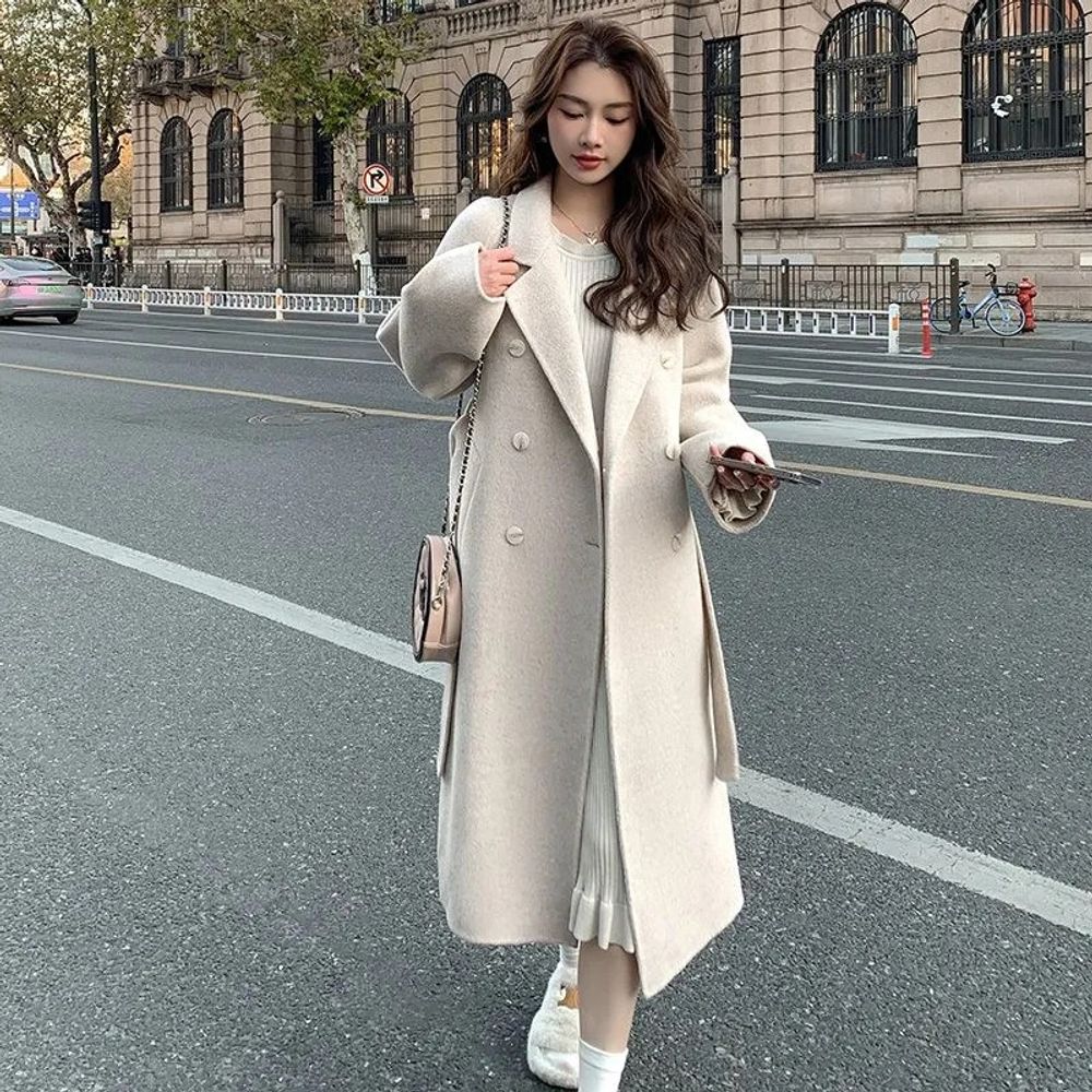 Woolen Medium Length Overcoat