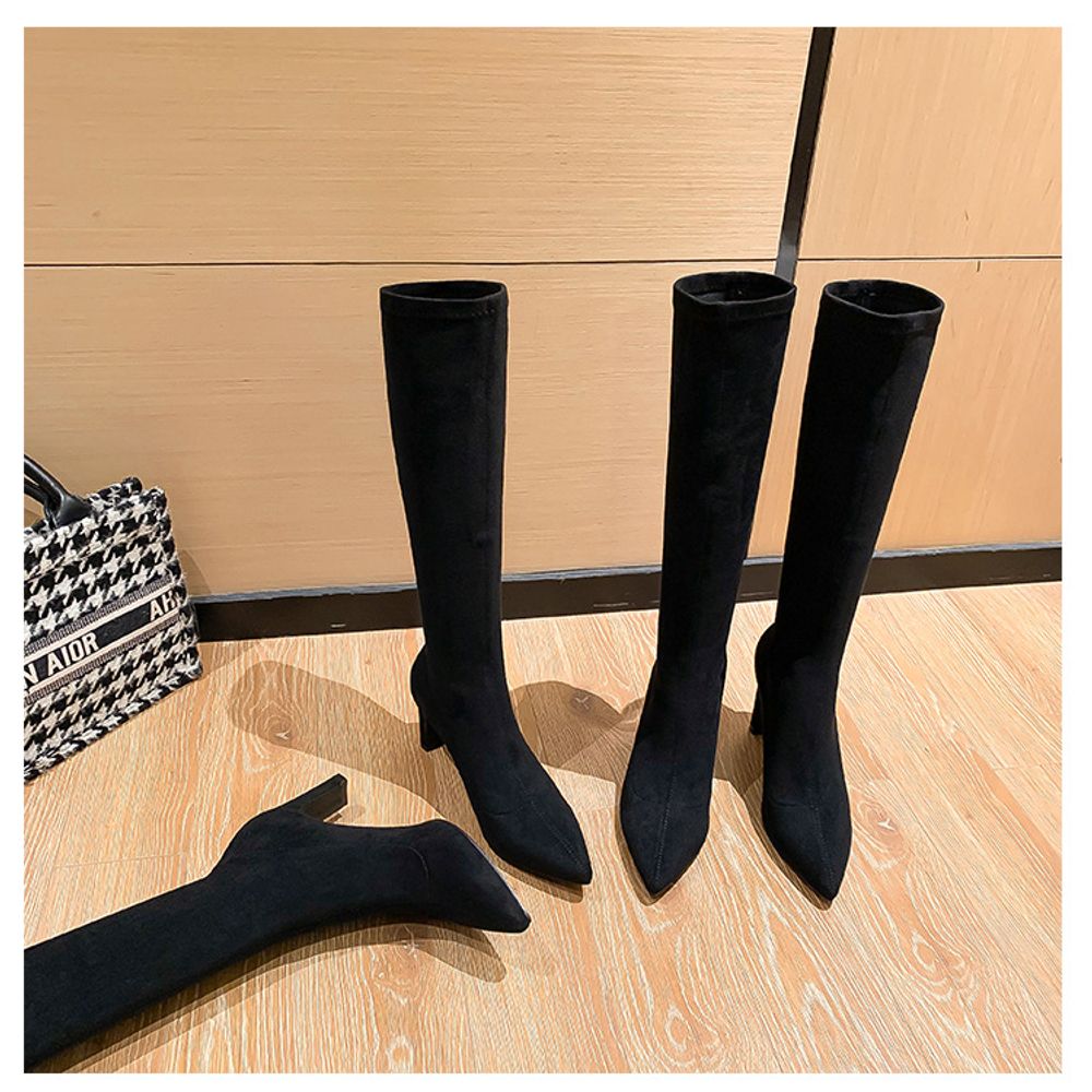 Over the knee suede boots