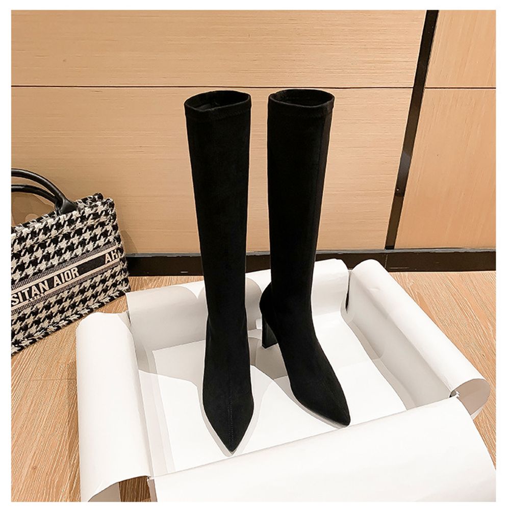 Over the knee suede boots