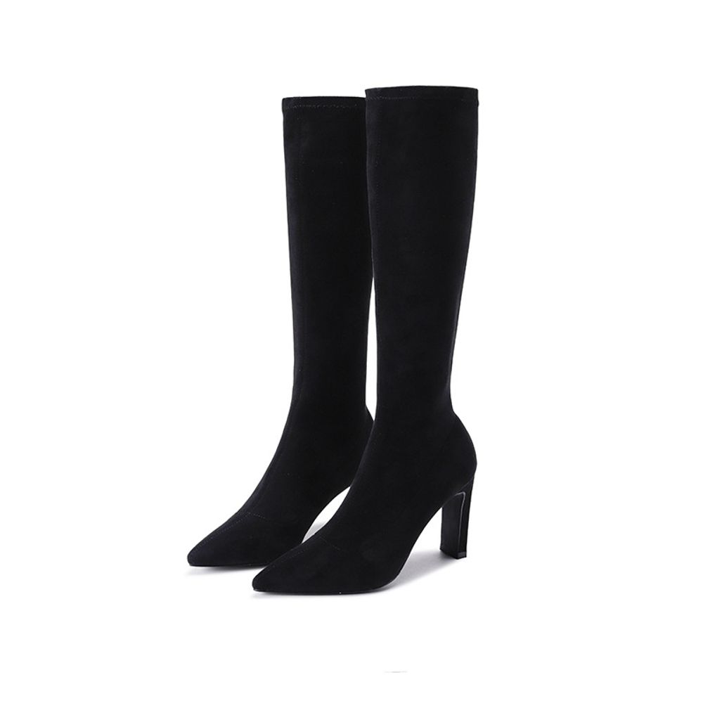 Over the knee suede boots
