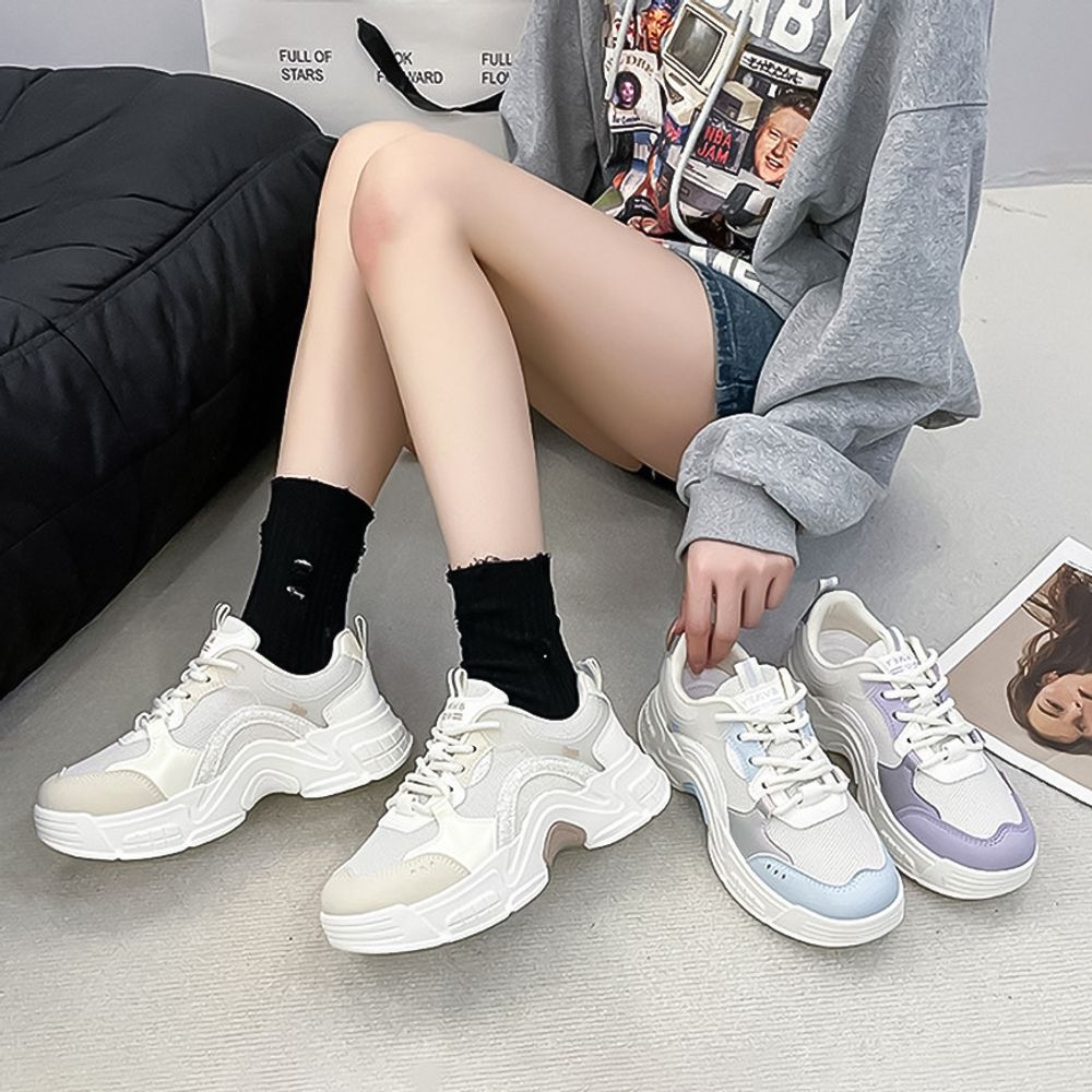 Thick Soled Mesh Sneakers