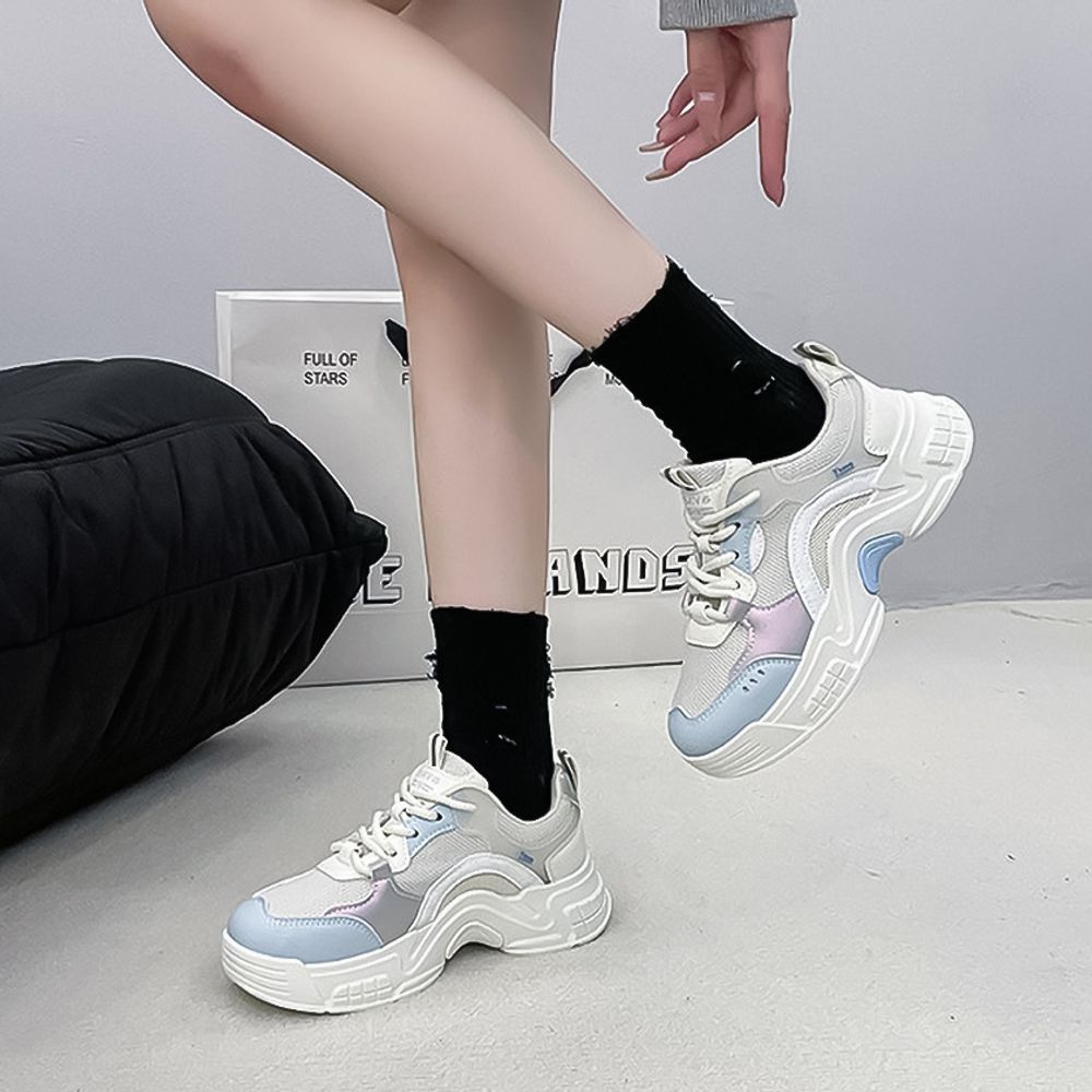 Thick Soled Mesh Sneakers