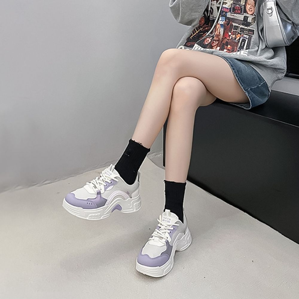 Thick Soled Mesh Sneakers