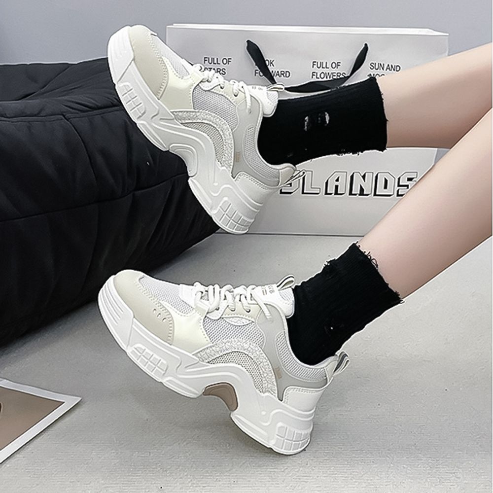 Thick Soled Mesh Sneakers