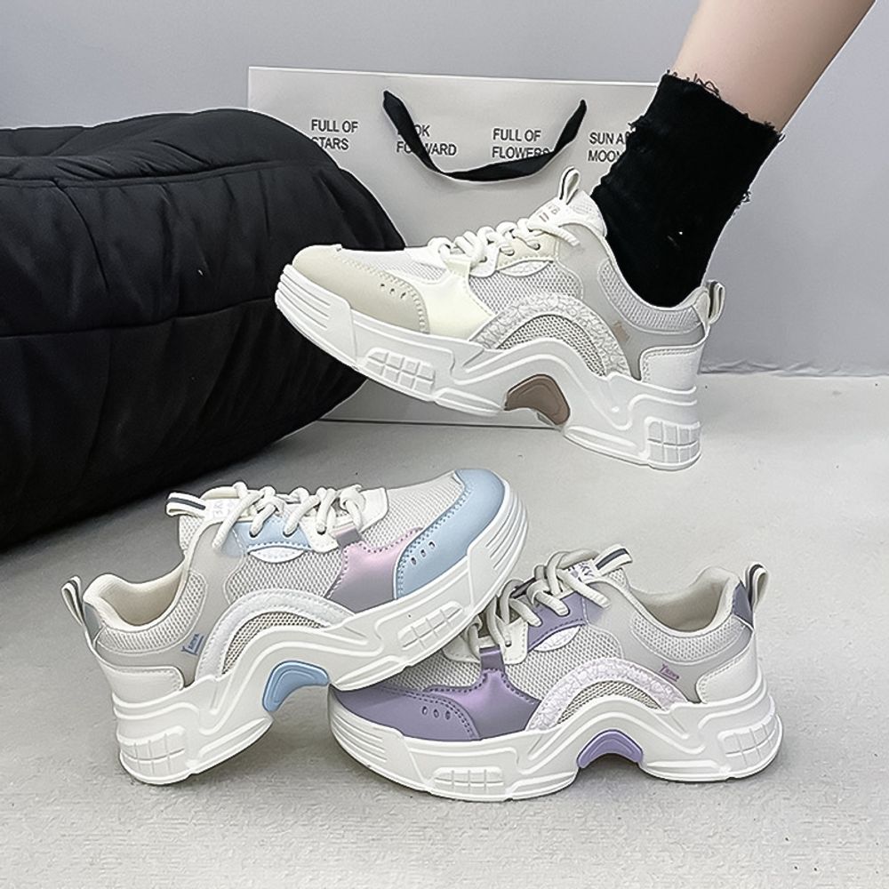 Thick Soled Mesh Sneakers