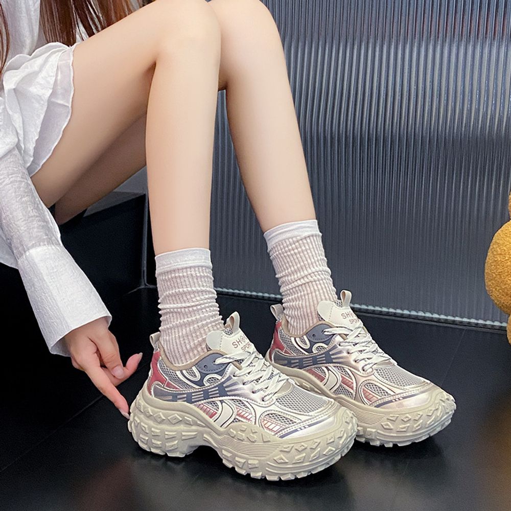 Breathable High Heeled Sneakers