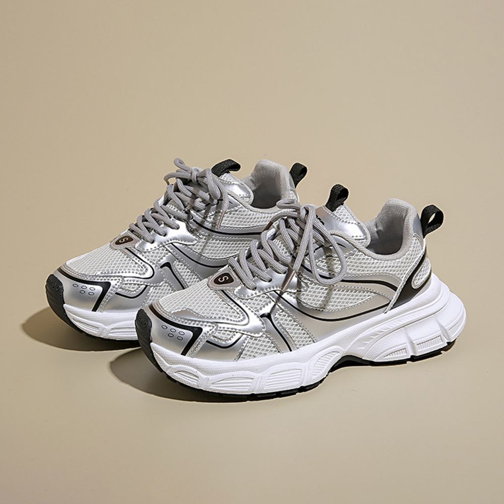 Thick Soled Mesh Sneakers