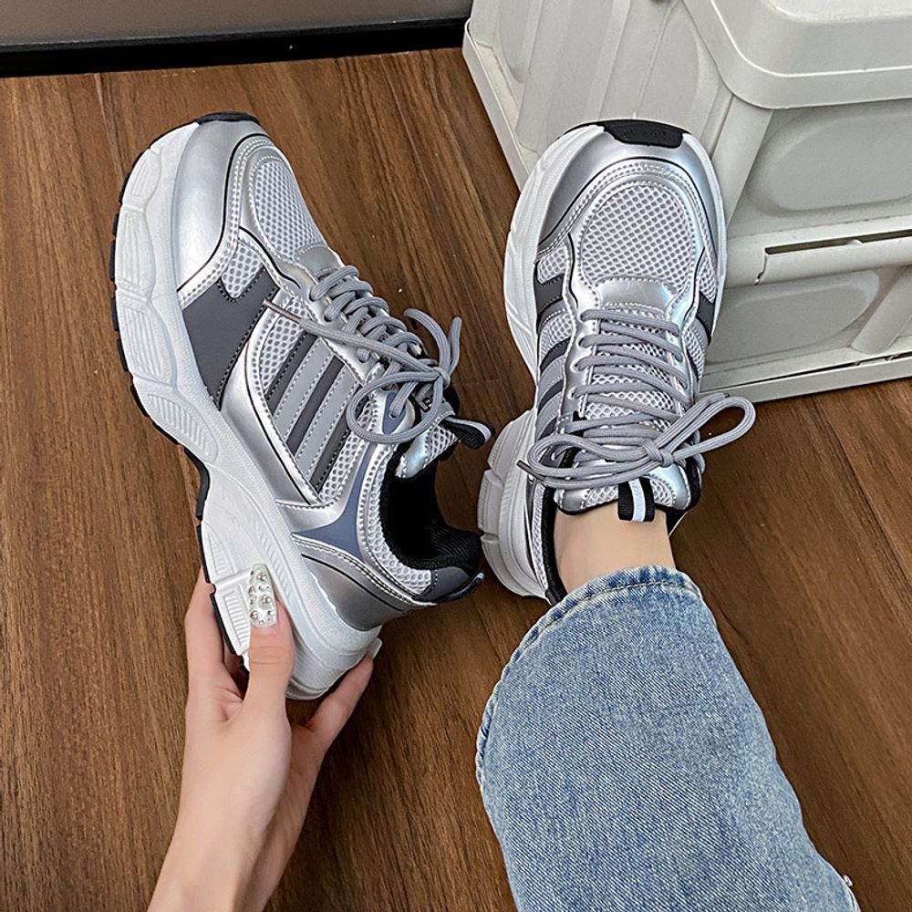 Thick Soled Mesh Sneakers