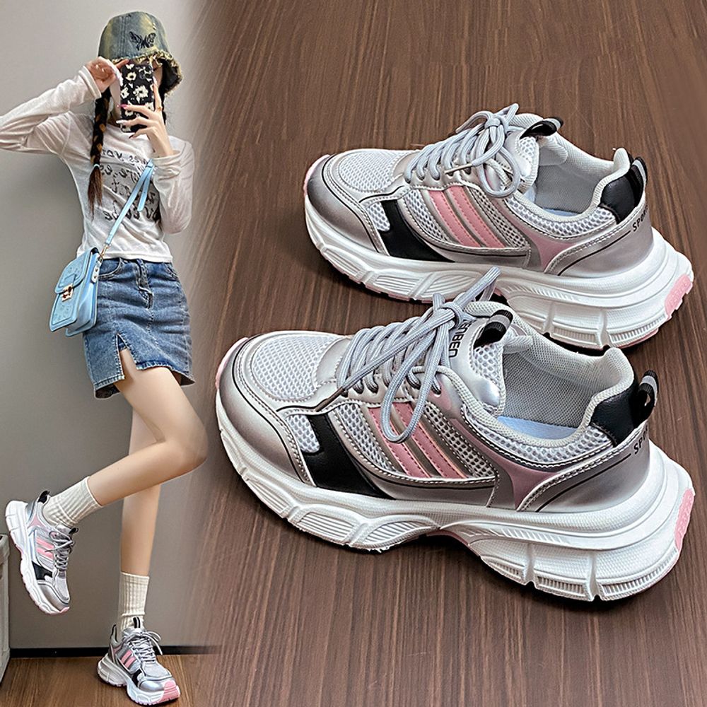 Thick Soled Mesh Sneakers