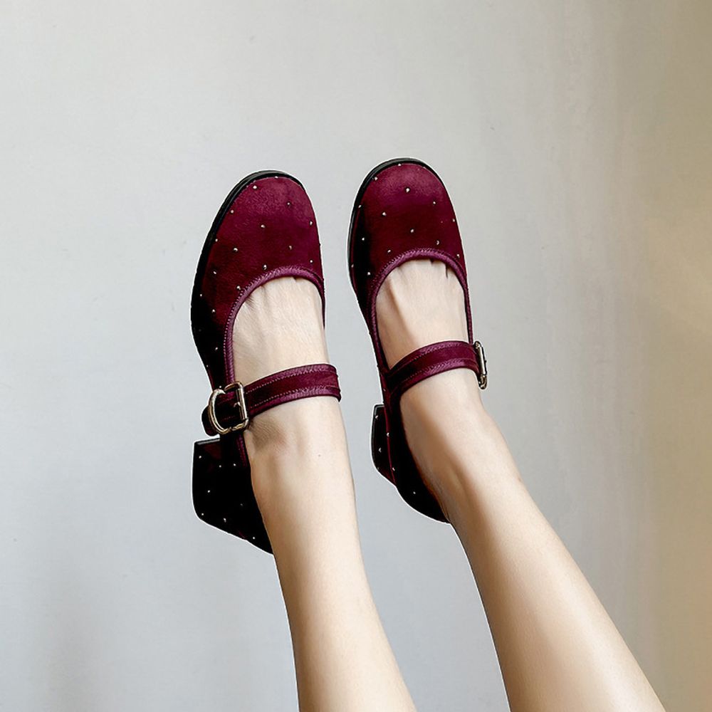 Suede Mary Jane Shoes