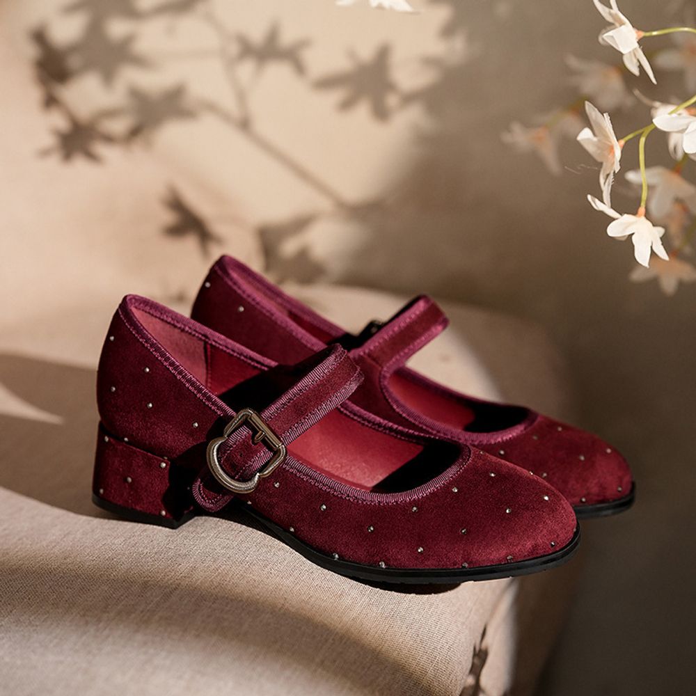 Suede Mary Jane Shoes