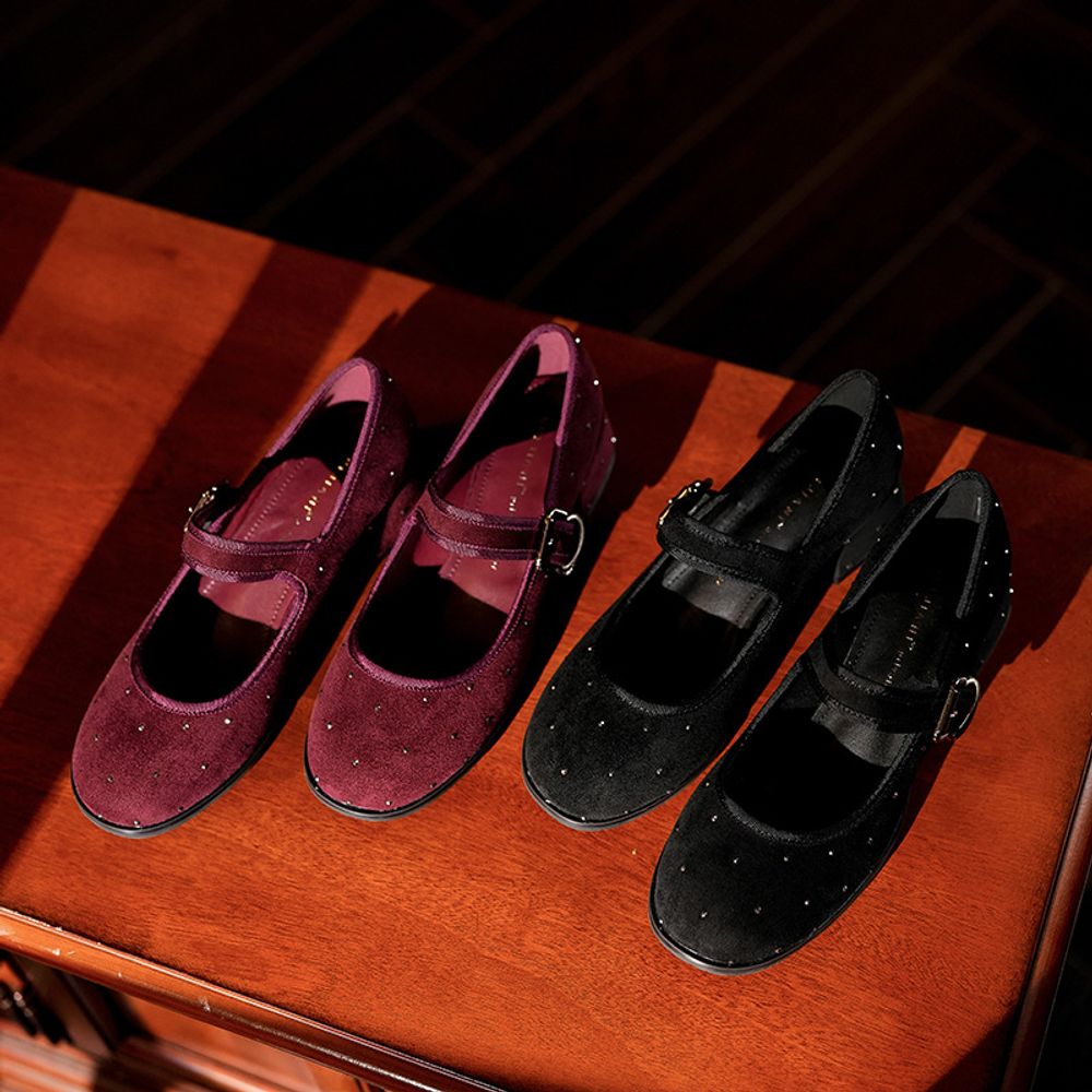 Suede Mary Jane Shoes