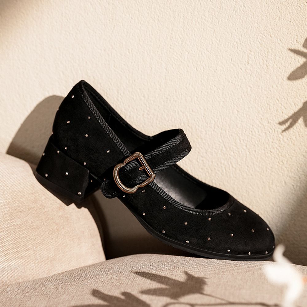 Suede Mary Jane Shoes