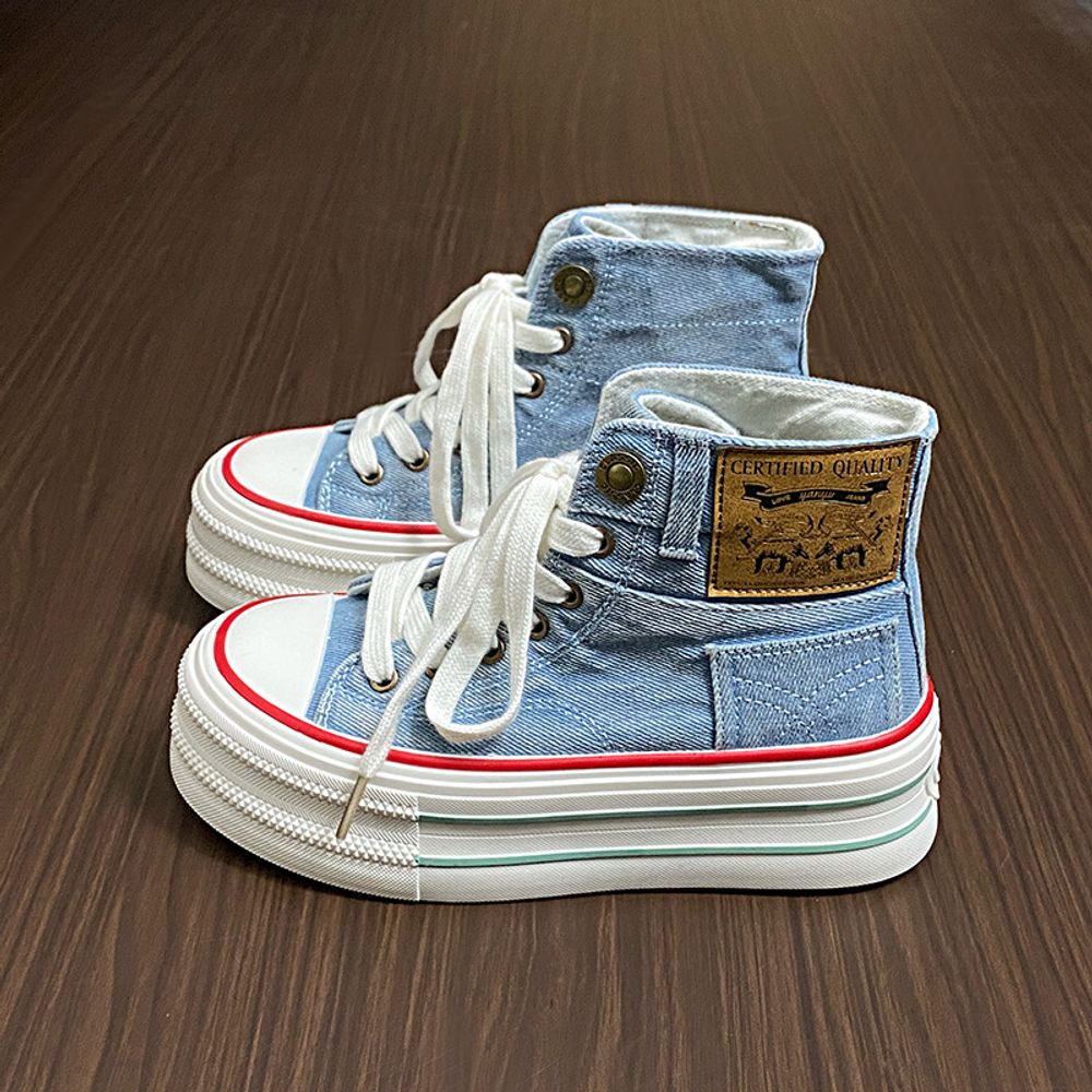 High Neck Denim Sneakers