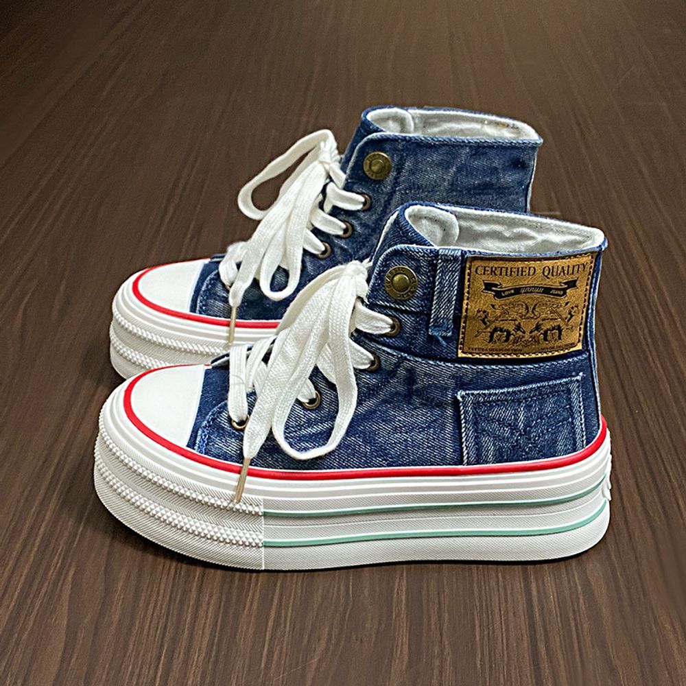High Neck Denim Sneakers