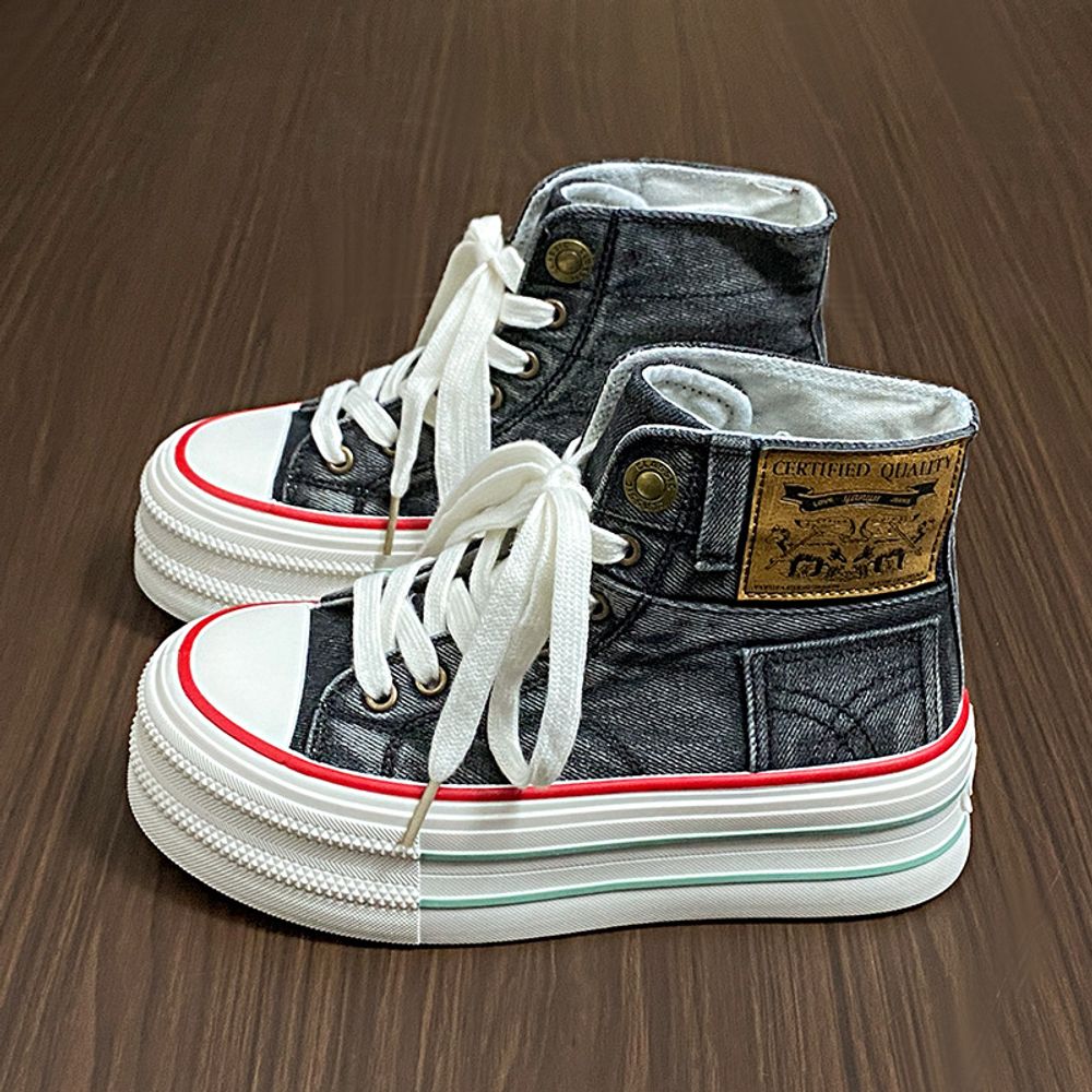 High Neck Denim Sneakers
