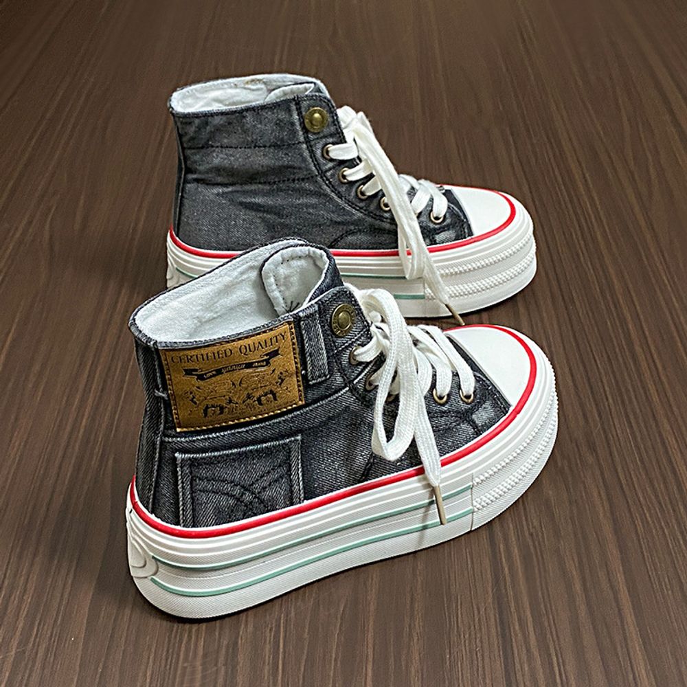High Neck Denim Sneakers