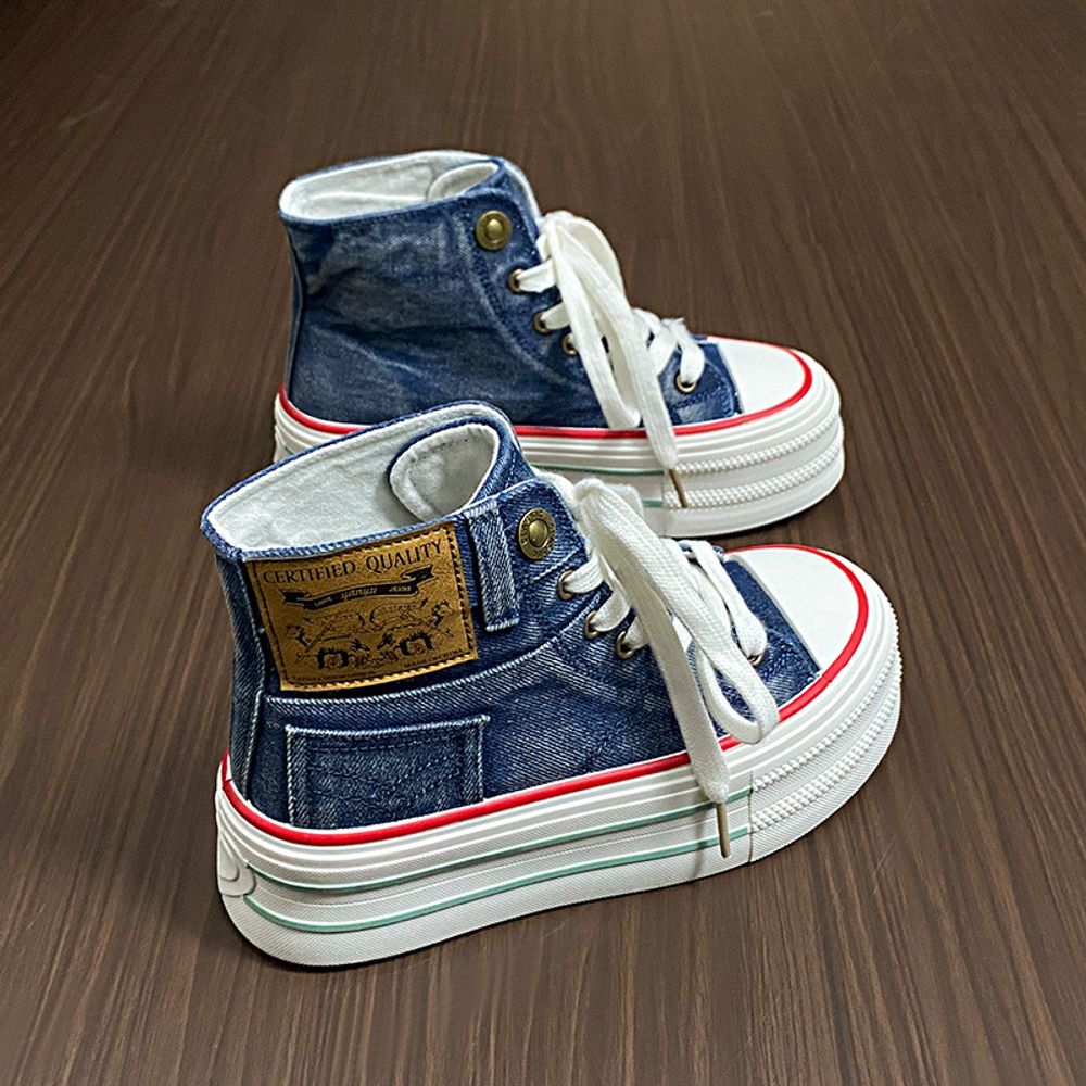 High Neck Denim Sneakers