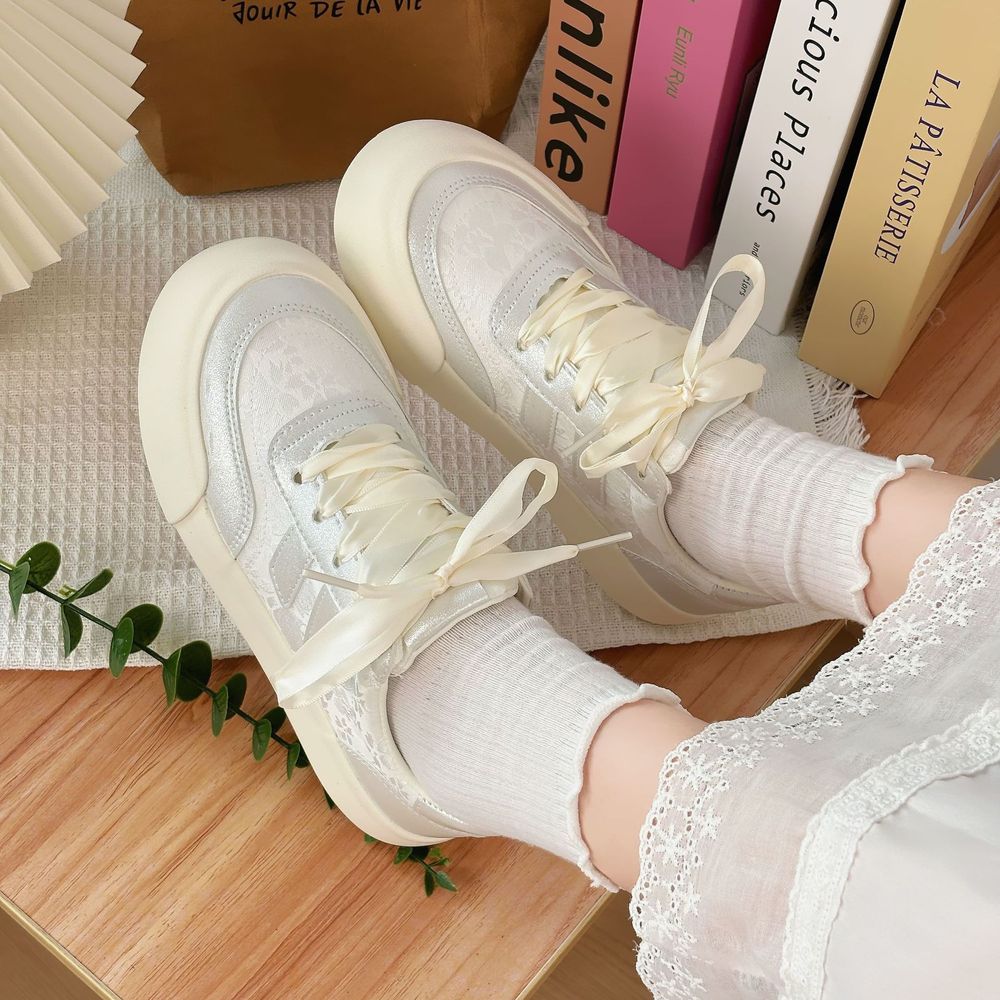 High Soled Mesh Canvas Shoes