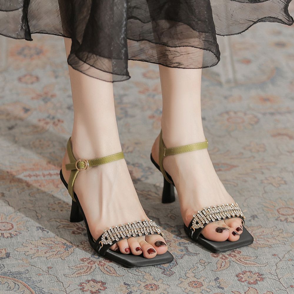 Rhinestone Top Strappy Sandals