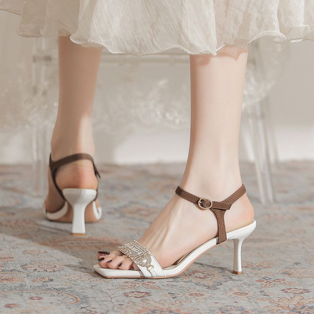 Rhinestone Top Strappy Sandals