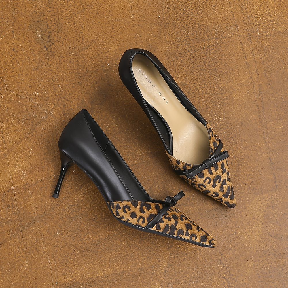 Leopard Print Pointed Heels