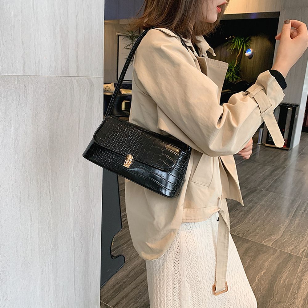 Crocodile Leather Shoulder Bag