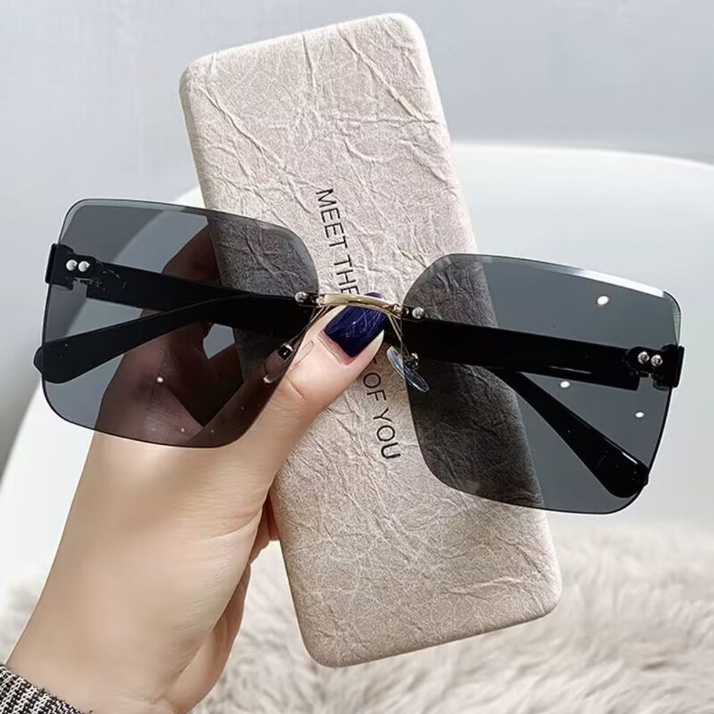 Frameless Trimmed Sunglasses