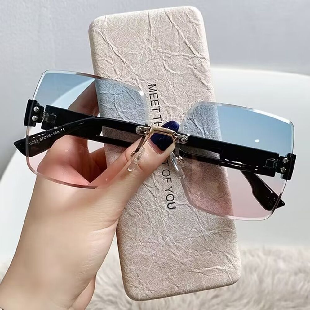 Frameless Trimmed Sunglasses