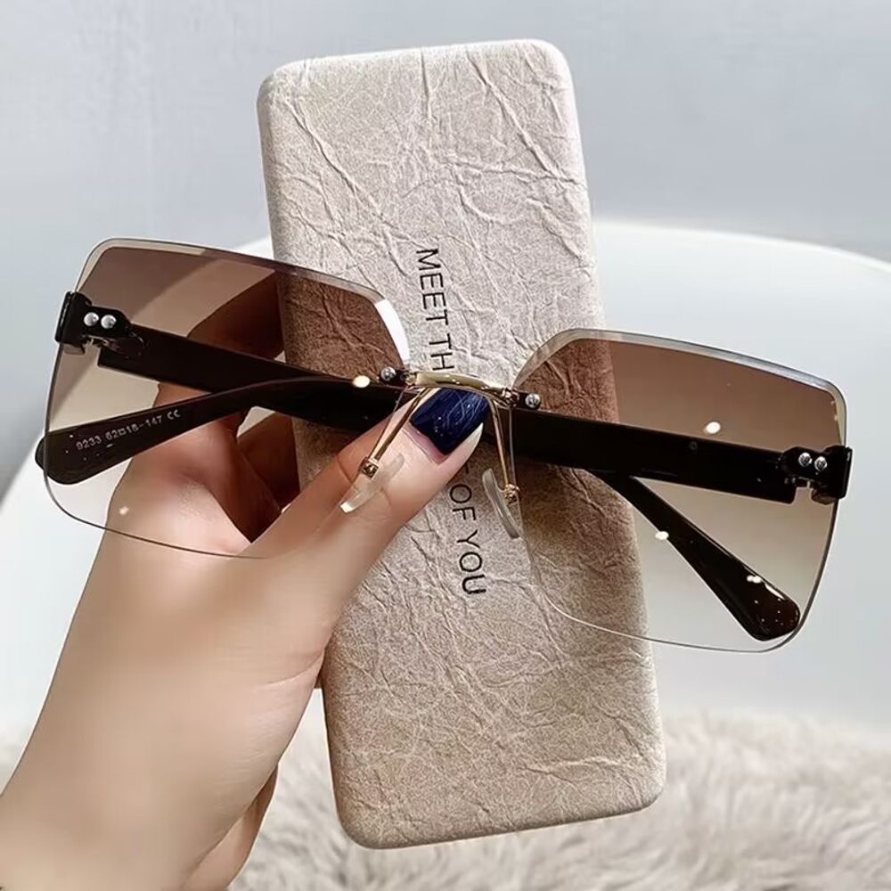 Frameless Trimmed Sunglasses