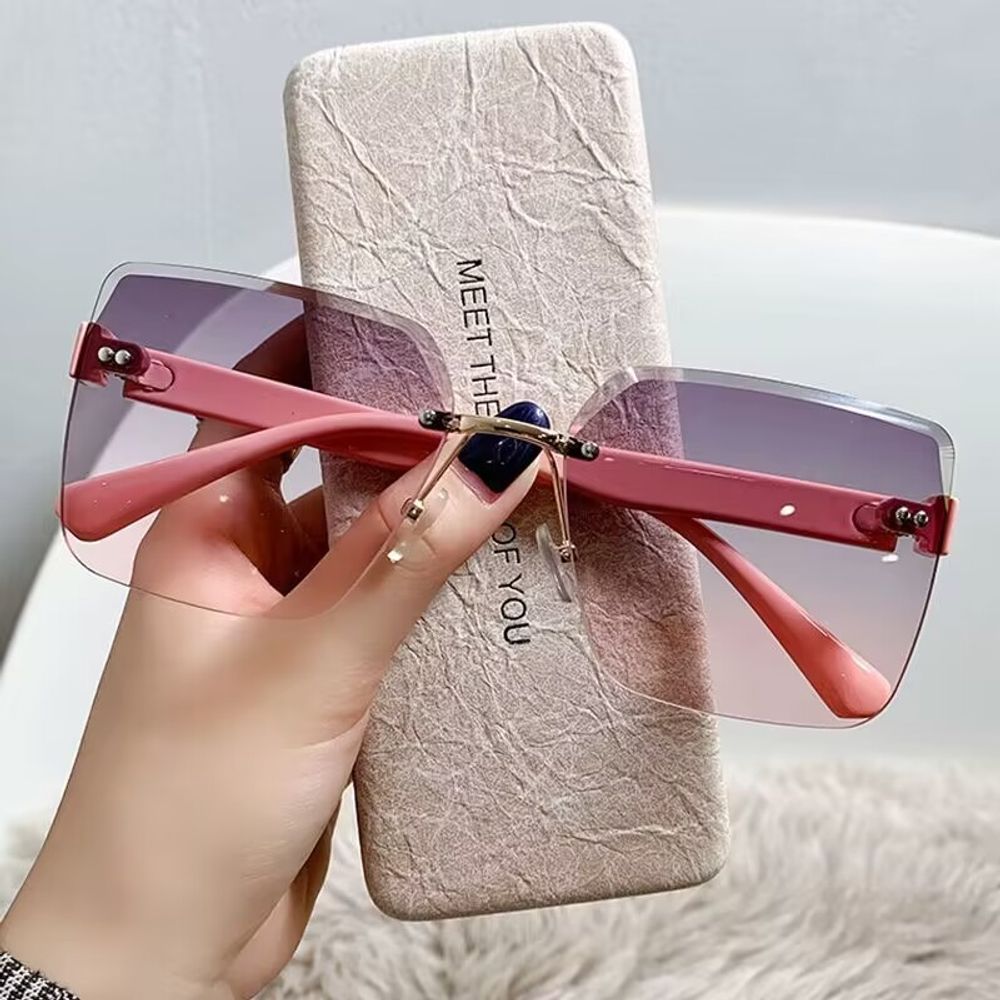 Frameless Trimmed Sunglasses