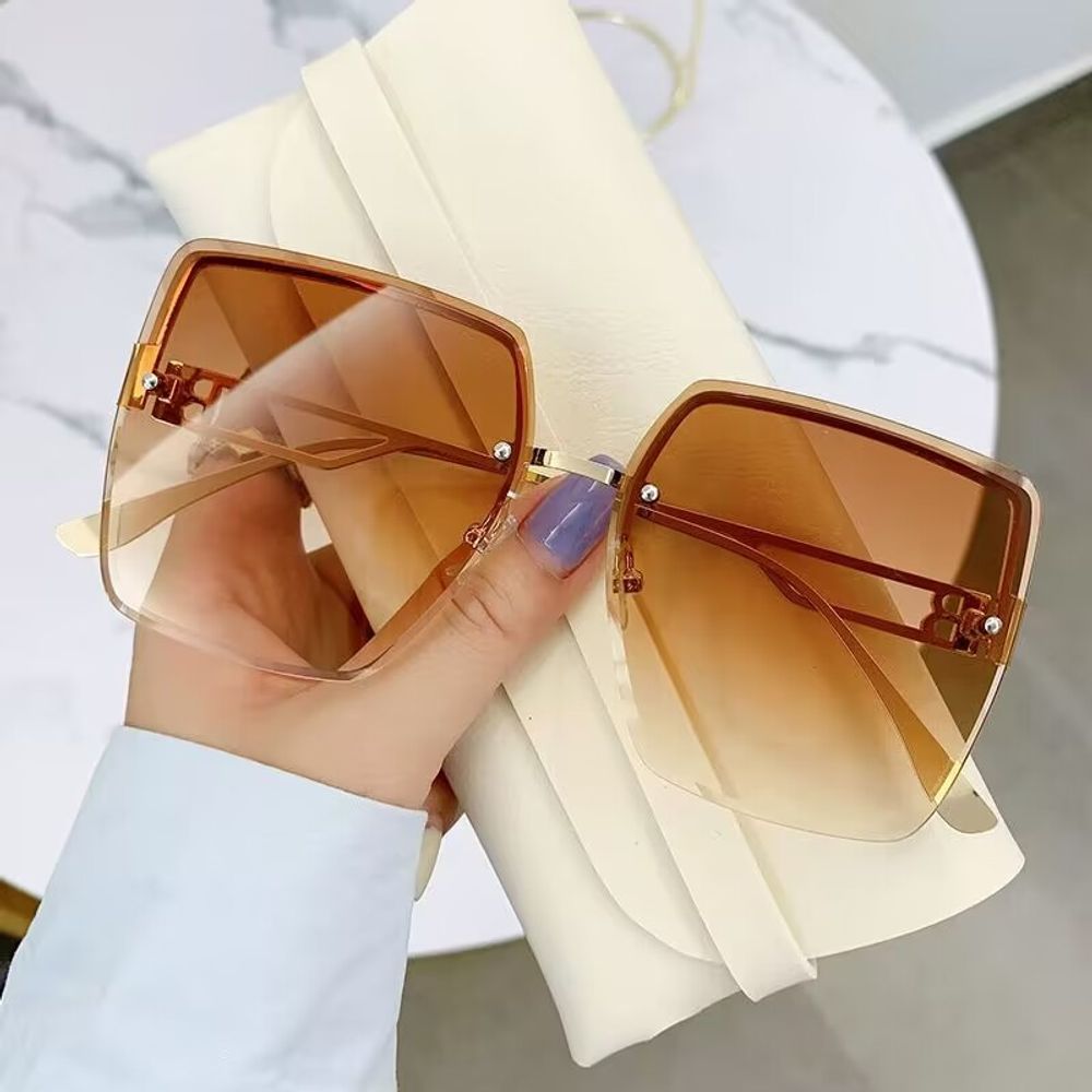 Frameless Square Frame Sunglasses