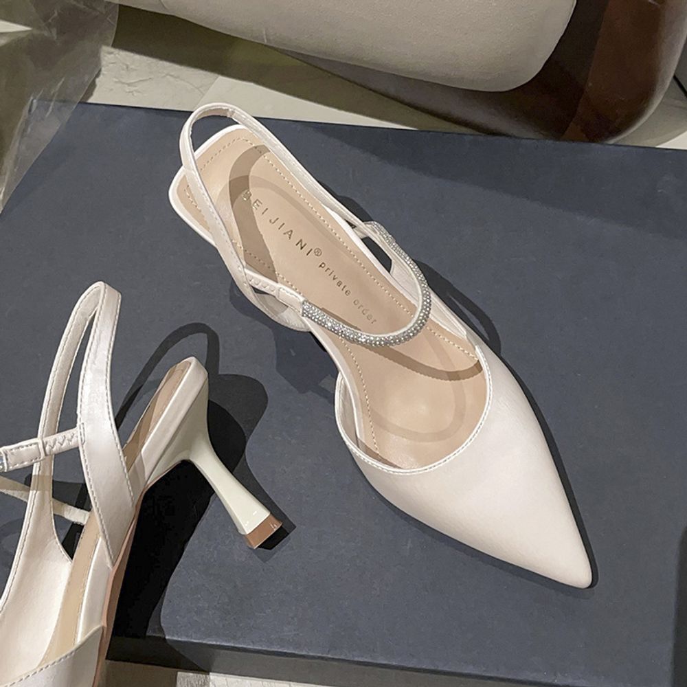 Rhinestone top Slingback Heels