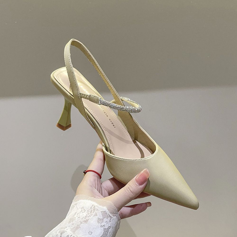 Rhinestone top Slingback Heels