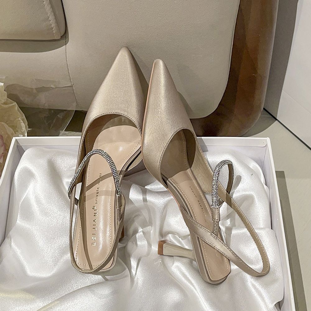 Rhinestone top Slingback Heels
