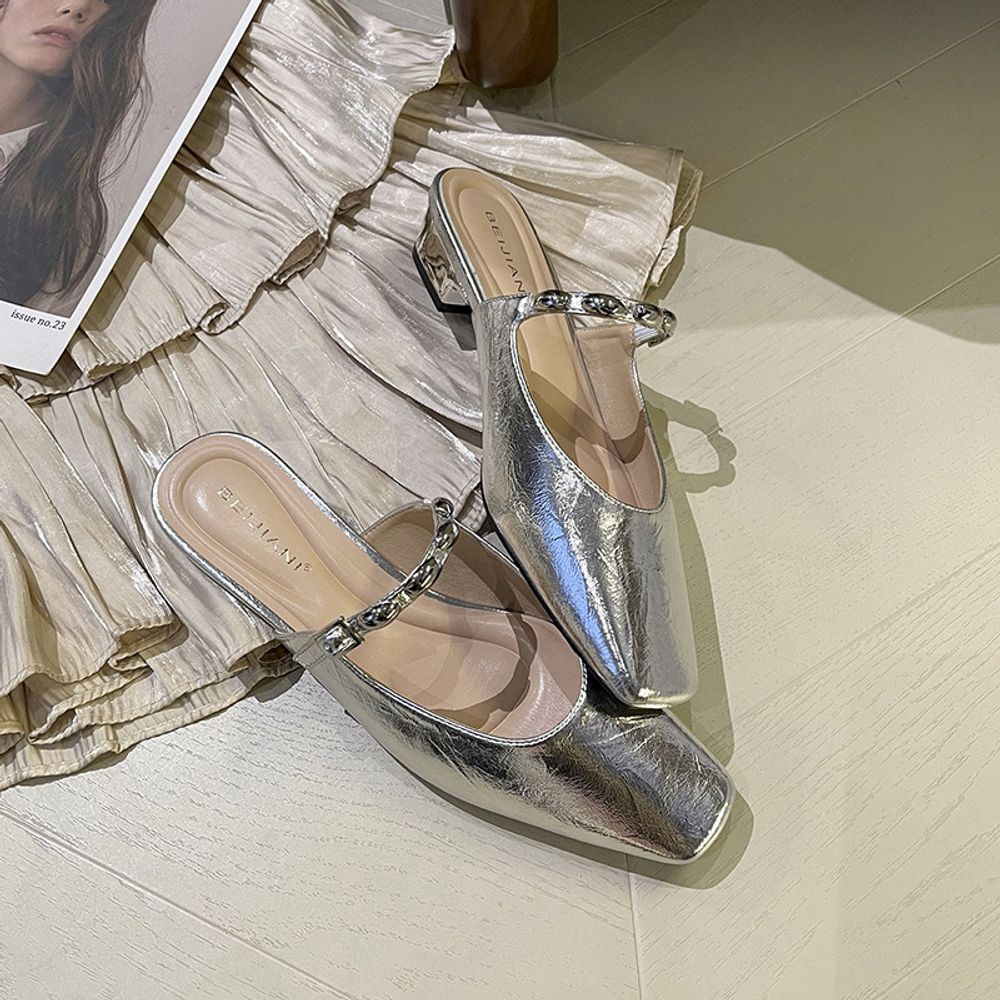 Square-toe Mules Slippers